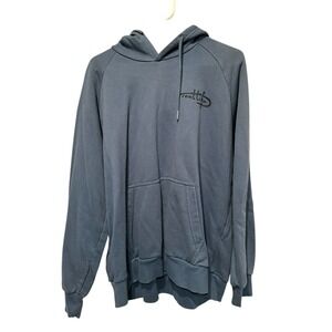 REEF Men's Pullover HOODIE,‎ Dusty Blue Size Large American Flag Fishing Style